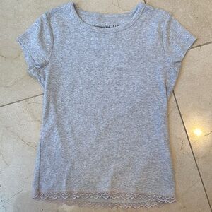 Abercrombie Kids Light Gray Ribbed Tee 9/10